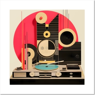 Retro Turntable Vintage Audio Record 3 Posters and Art